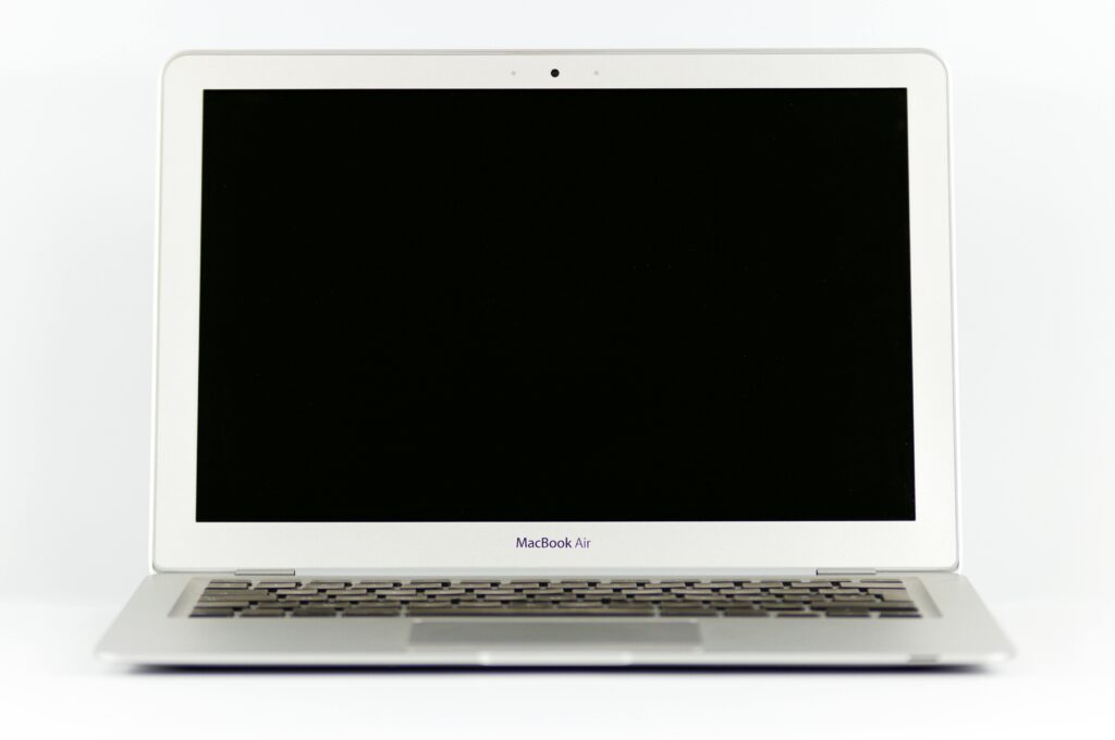 MacBook Air to depict a blank screen