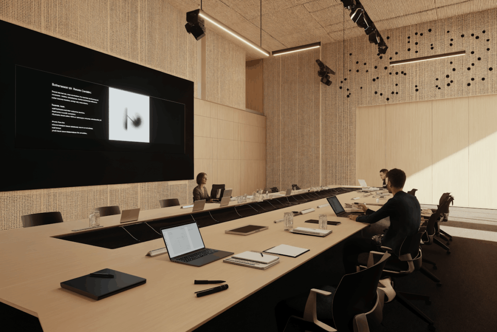 Showcasing a pitch deck to potential funders